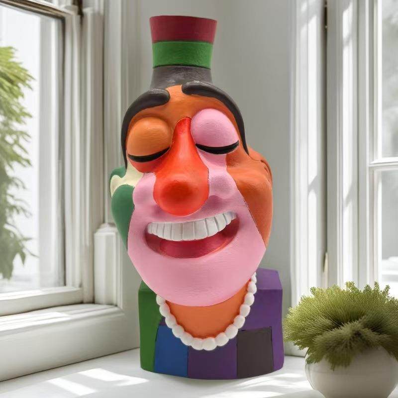 新品创意小丑花瓶鲜花仿真花插花家居装饰花瓶树脂工艺品摆件,工业油品/胶粘/化学/实验室用品,其他实验室设备,淘宝优惠券,粉丝福利购,淘宝优惠卷