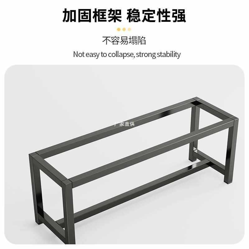 简约现代长条凳子钢木餐椅家用长方形吃饭凳出租房简易铁艺餐桌椅