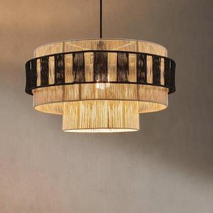 北欧吊灯 麻绳编织灯客厅卧室餐厅民宿田园风格 日式 吊灯创意个性