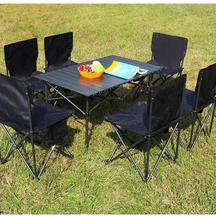 户外月亮椅蛋卷桌铝合金野餐桌椅野营可折叠桌椅套装野营折叠露营