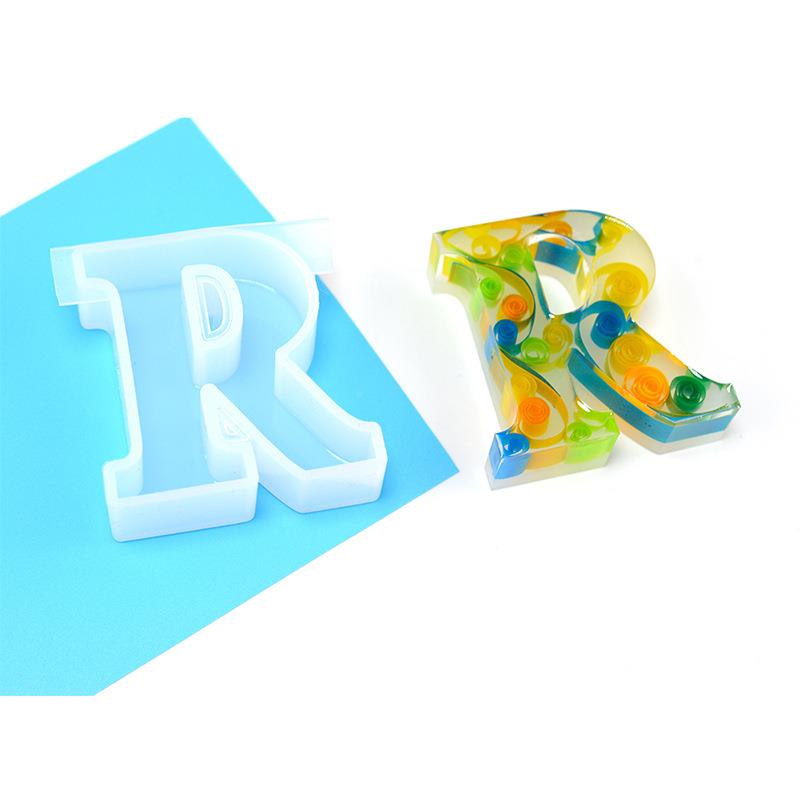 6捏捏字母模具摆DIY滴品胶模具英文字母2个英文字母硅胶饰件摆台