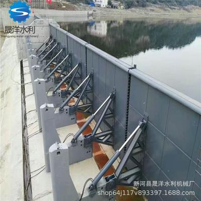 压钢液坝翻板闸门压卧倒式翻坝液合页554坝大跨度板水景景观闸门