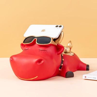 意纸创EKD4136盒玄关钥匙收纳牛摆招财客厅茶巾几软装饰品件牛年