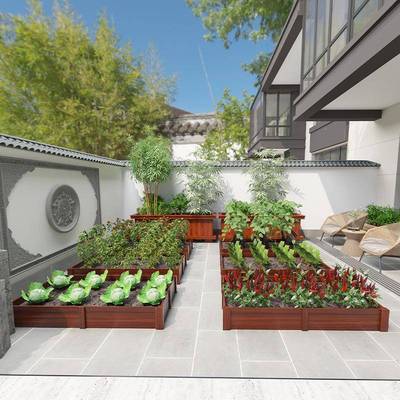 防腐花箱户外家庭院阳XXA台楼顶种盆菜专用碳化木长方形木号大种