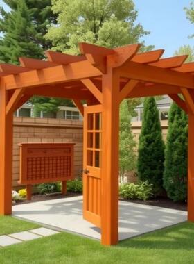 户外架廊架防腐木葡萄庭院亭子24364长廊花景架工程观凉亭防腐木