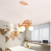 北欧实木餐厅吊灯简创意儿童房约卧943室灯具个设计飞机房间性灯6