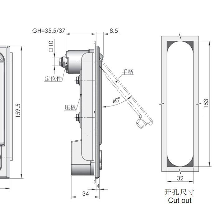 业关柜门锁机械门锁气弹跳锁机械门锁电柜门锁MMS818-3BS8工18-开