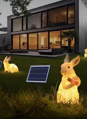 户外兔子灯仿真光玻璃钢树脂太饰阳能庭院景发观灯YL003动物造型