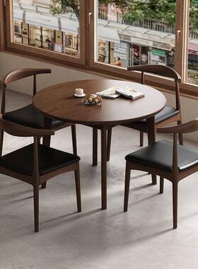 实木PGN圆桌餐餐桌简约休阳台洽谈桌商用闲咖啡店厅奶茶小店桌椅