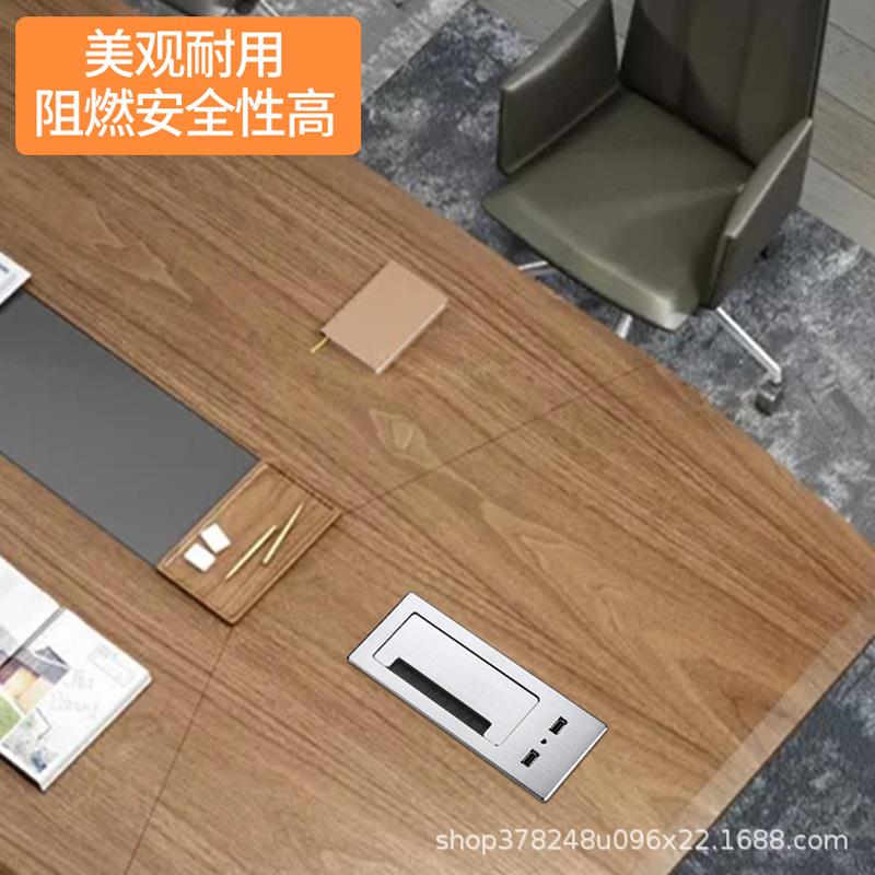 厚穿线孔盖加桌面过线装饰盖阻尼缓冲电脑办公咨询客服板桌线盒线