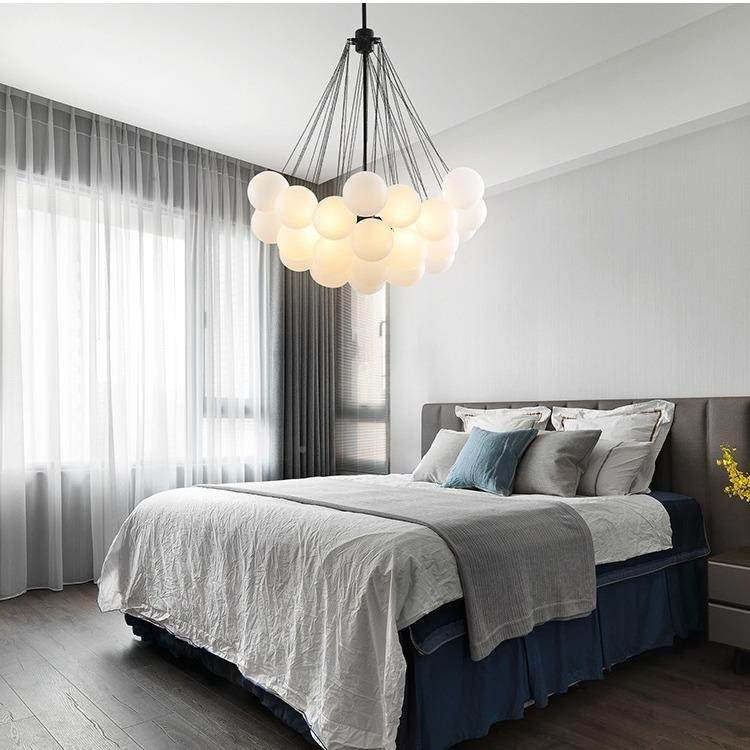 北欧客厅现吊灯泡泡球870璃餐厅灯代个性样板服房装店灯玻具护眼
