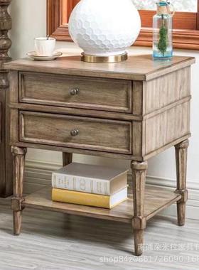 美式乡村复古具做旧实木雕花床卧室家组合纳合轻奢收实木EXF组双