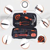 工具箱9件套子锤子钳壁纸刀能螺电573丝刀卷尺笔家用工具套装 多组