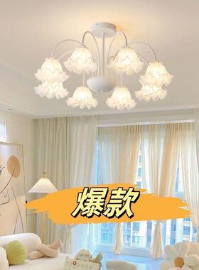 美式客厅灯吊灯网兰红光铃花园朵复古乡村田118灯具中古发餐厅