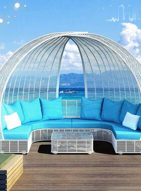 A6L背户体外庭院防垫水沙发藤椅别墅酒店沙滩连靠F7669T6H高密度