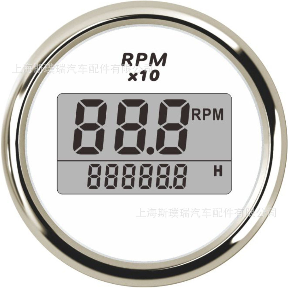 52mm数显转速表0-9900RPM改装车船发动机通用转速表速比可调图片