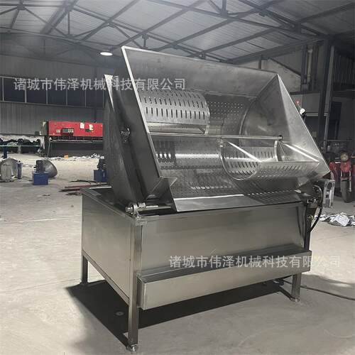 翻转式自动出料油炸锅大米锅巴油炸单机油炸麻团设备