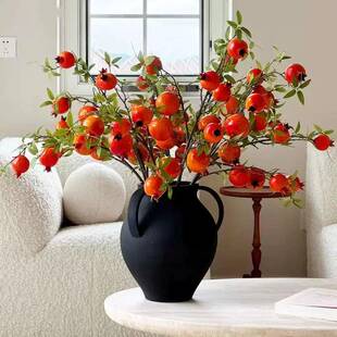 中古风轻奢陶瓷花瓶民宿客厅餐桌装饰摆件干花仿真花插花器陶罐