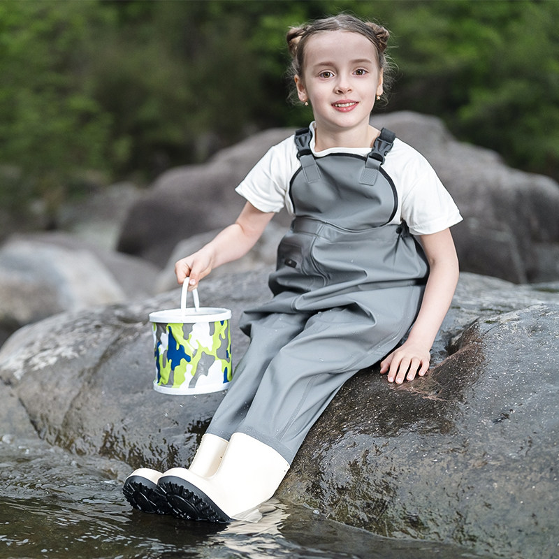 儿童赶海装备下水裤幼儿园沙滩防水裤下半身下水衣小孩玩水连体衣