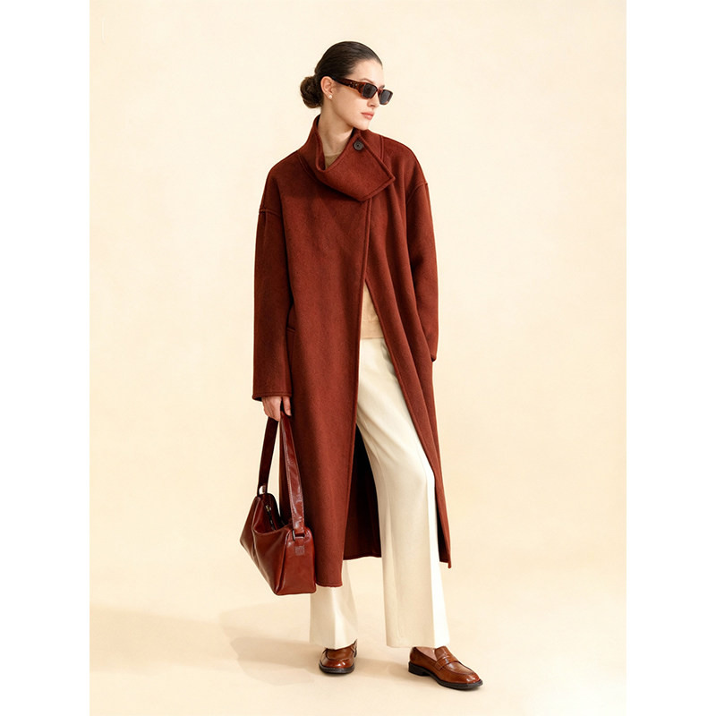 【交个朋友】步森busen女士秋冬长款呢大衣过膝翻领气质风衣外套,女装/女士精品,毛呢外套,淘宝优惠券,粉丝福利购,淘宝优惠卷