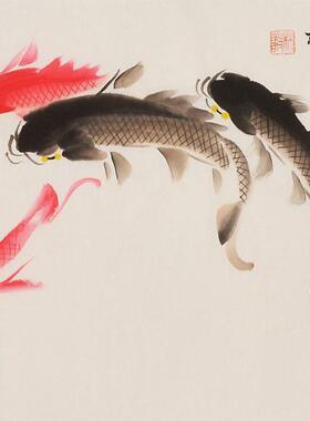 纯手绘写意花鸟装饰水画画画办墨公室画玄关画玉堂富国贵NWU年年