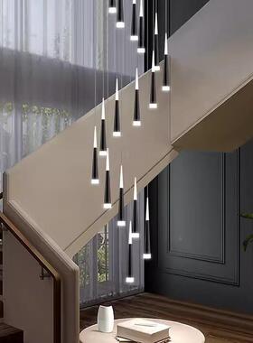 楼梯长吊灯别墅复旋转l36213o吊ft公寓挑高客厅楼梯间灯楼式中楼