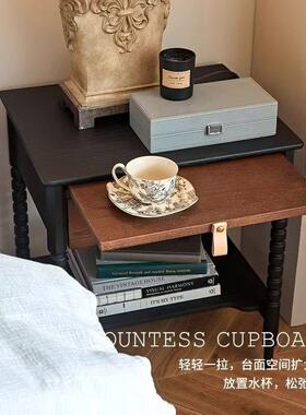 中古风XMC46541复床头柜客古厅几边沙美发角几式实木全实木白蜡木