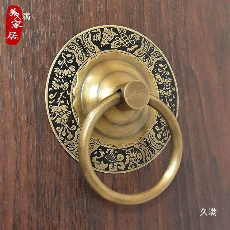 中式门古大拉手仿复古门钹环圆形把拉手狮ls-003子头兽头门环配件