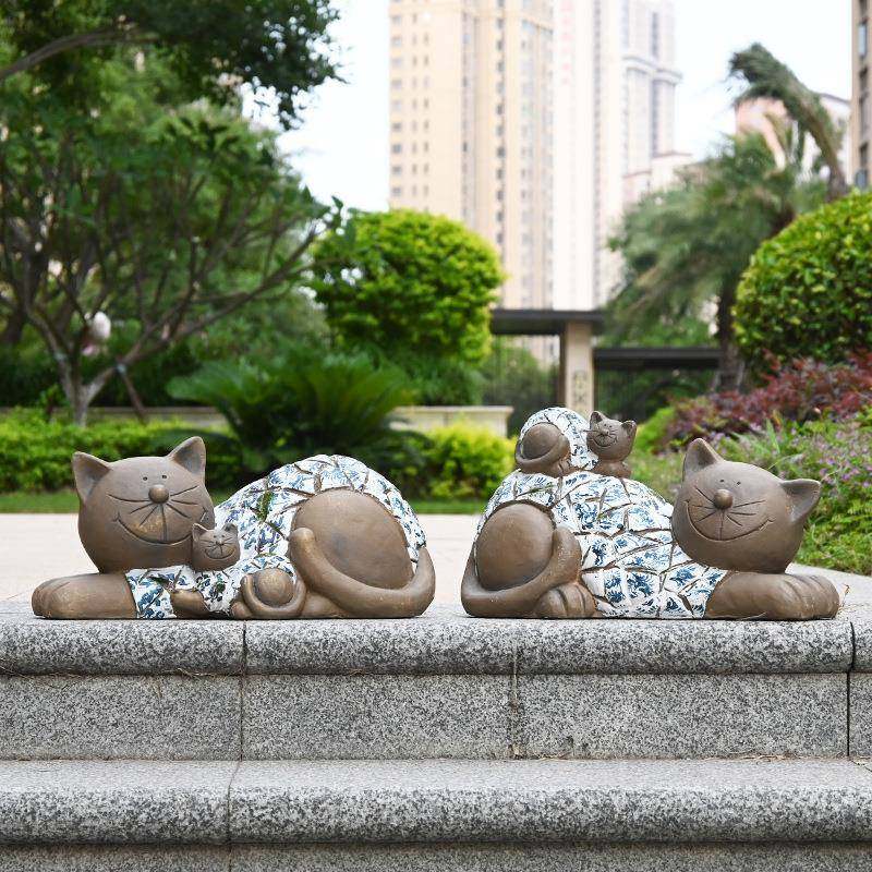 别庭院物装饰花园摆户外创意花猫仿真动可爱猫咪摆件设天台阳台造