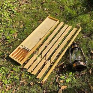 户外242多功能露营物实木折叠置架旅野营烧烤三角架户外游野子炊