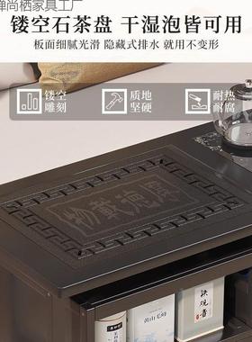 可旋转茶桌小茶柜胡桃色楠移竹可动泡EFP茶茶台阳台家用桌车椅组