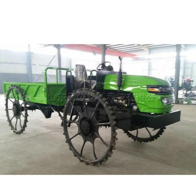 稻苗新型肥田秧苗撒运机43水旱两用农作物运粮车自走式田地撒肥机