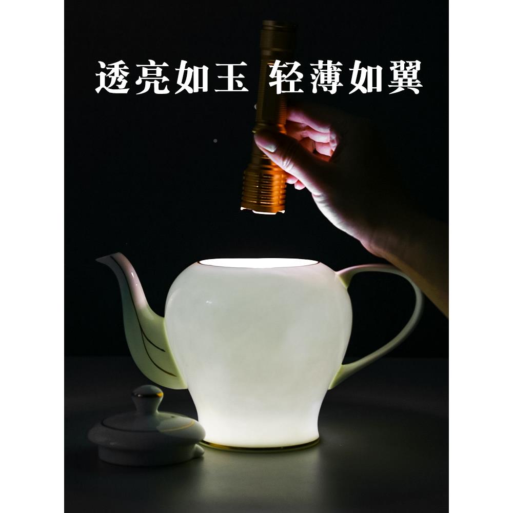 茶壶餐厅酒瓷店饮饭店中式F76THS6S现代陶餐白l色凉水壶大容量定