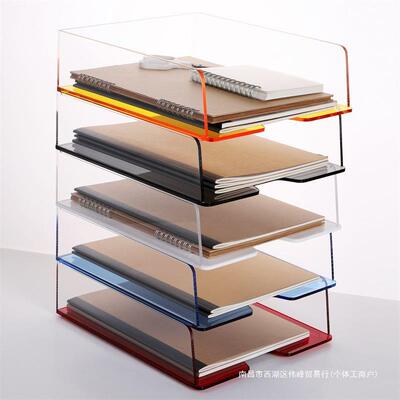 A4加明大文件无品牌/盒透克力文亚件盒多层大量资料收纳架办公前
