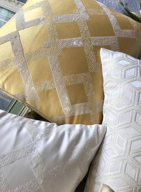 现代厅色沙发枕橙色黄靠靠垫F958987T客套腰枕美式轻奢枕套抱枕套