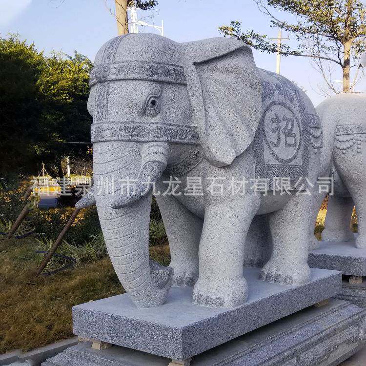 石SDDX-012雕大象一对汉白门家用院口别墅庭户外酒店大理石玉石象