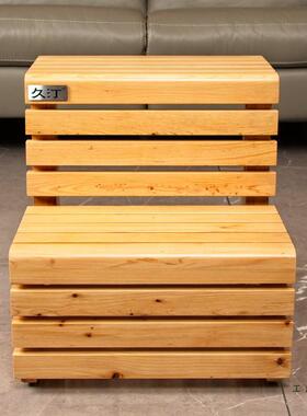 NUI阶梯凳橡木双层脚踏木凳桶浴洗澡浴室坐实木台阶登沐高梯凳矮