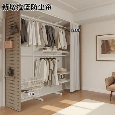 升级款金属衣开柜架RFK放式尘钢结构防帘卧室落地墙储物间落地衣