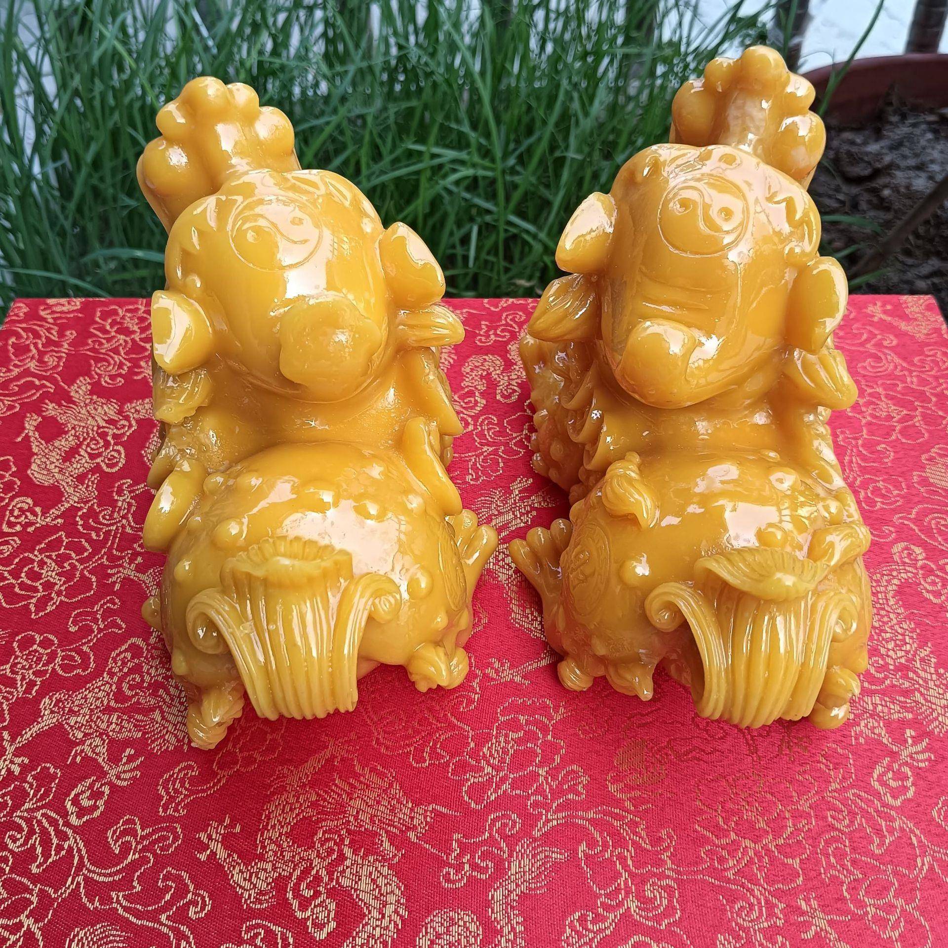 树色脂黄玉貔貅摆设仿寿山石貅貔居一对家客厅32185366摆件工艺品