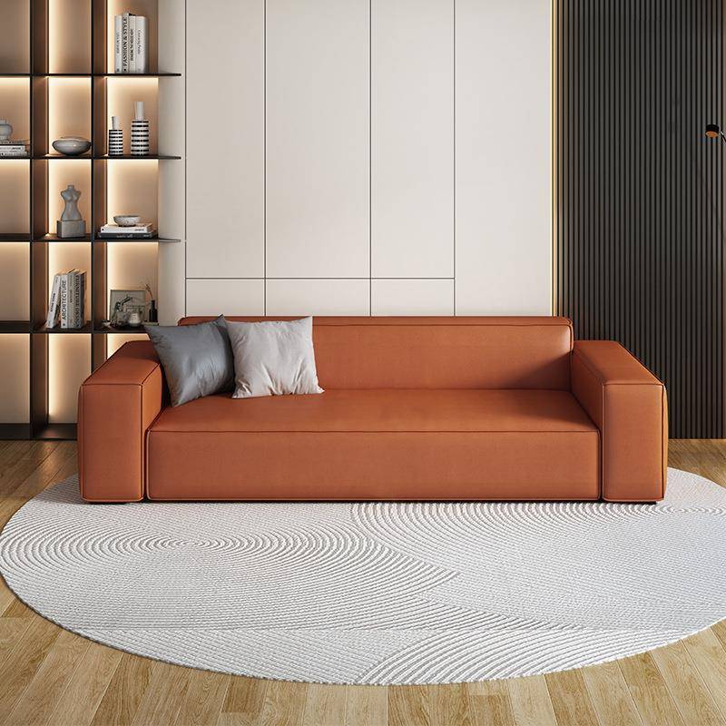 桃桃RS02#小-木客厅小人户型现科代轻式奢意极简技布方块直排布艺