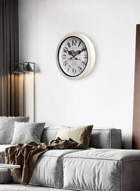 式EA180026钟表古白色挂钟客厅壁钟创时意装饰简复欧风格家用欧静