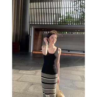 吊带背心女气质百搭无袖 简约多色U领修身 上衣 高质姐感穿搭 1XTWO