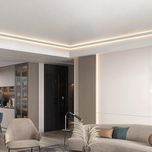 免吊顶洗墙灯顶角线灯明装线灯带客厅阴角线形灯发光石膏线条灯槽