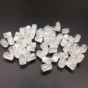 无头内塑料一字紧定机米透明黑色PC机米螺丝平端塑料PC螺丝