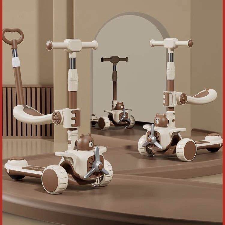 儿童滑板车1-3一6一12岁以上大童小孩宝宝可坐三合一滑滑车可折叠