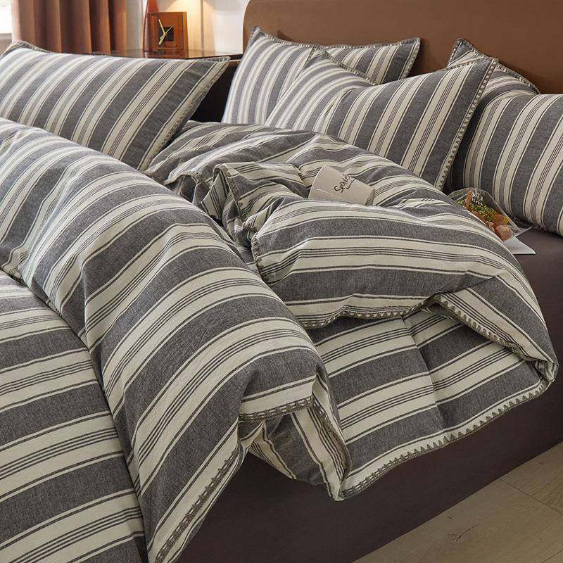 色织全棉四件套贝壳边纯棉被套南通床上用品水洗棉床单被罩三件套,纺织面料/辅料/配套,纺织机械配件,淘宝优惠券,粉丝福利购,淘宝优惠卷