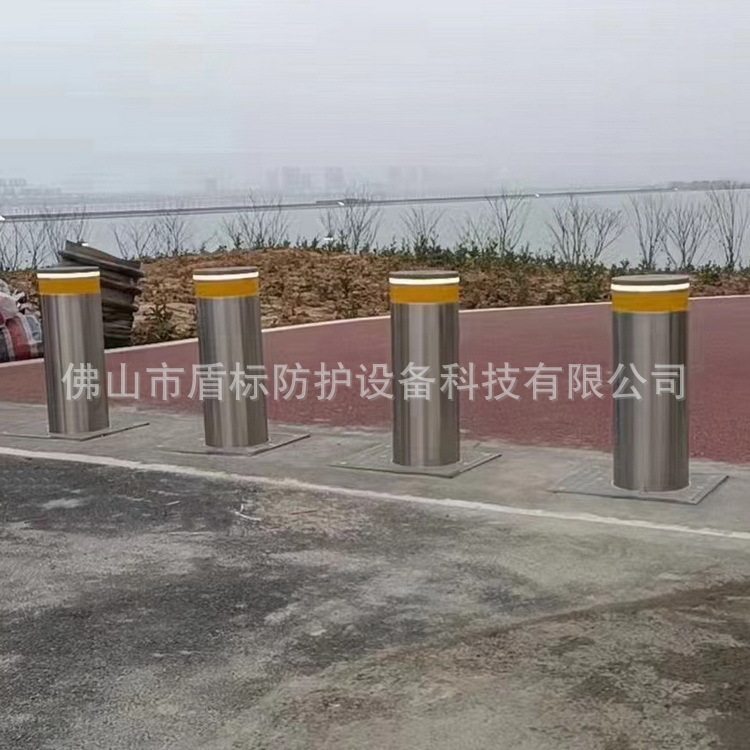 LED发亮灯伸缩路障警示柱,河堤道路全自动升降液压车阻,遥控地柱