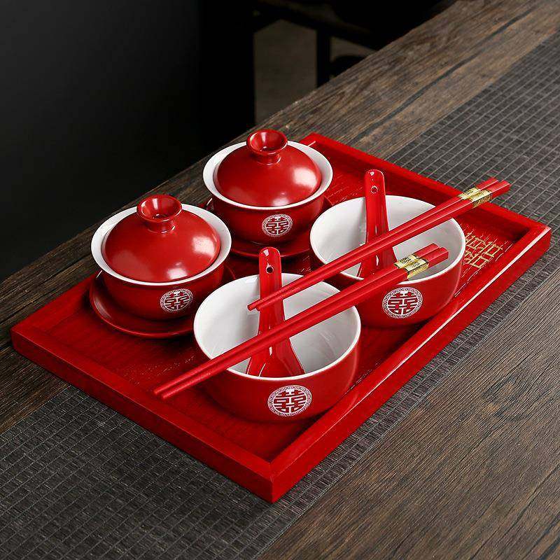 对喜盖碗改口敬茶杯喜对茶杯对喜碗筷勺套装女方陪嫁结婚用品大全,纺织面料/辅料/配套,纺织机械配件,淘宝优惠券,粉丝福利购,淘宝优惠卷