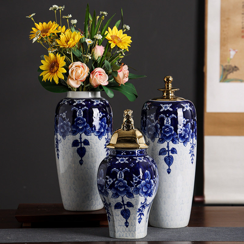 雨彤家居软装饰品陶瓷花器样板间售楼处客厅玄关壁柜餐桌花瓶摆件