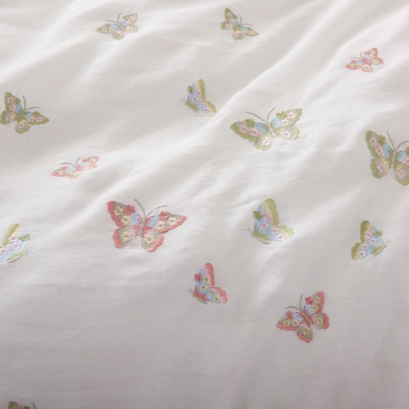 裕泰三源端刺绣件汉麻件UXI套套中国风白色床品套件高床单被套枕